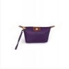  Purple Leather Handle Tote Nylon Waterproof Shopping Money Bag 