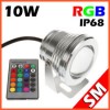  RGB 10W 12V Underwater Spot Light Convex Lens Integrated IP68 LED Remote Control 