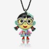  Big Glass Crystal GP Bowknot Enamel 3D Girl Pendant Necklace LXB992K 