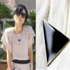  New Hot Style Wholesale 12pcs Retro Fashion Gold Black Punk Triangle Necklaces 