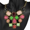  Elegant Multicolor Copper Resin Geometric Chain Pendant Bib Necklace T02F198K05 