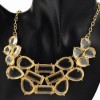  Golden Adjustable Chain Lovely Clear Teardrop Pendant Bib Necklace T02F105K05 