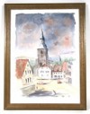  Altes Aquarell Stiftskirche Saarbrücken Luciuis 82 signiert 4QA1578 