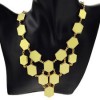  Golden Adjustable Chain RARE Enamel Pendant Light Yellow Bib Necklace T02F93K02 