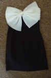  Top Shop Black White Bow Detail Micro Mini Dress Sleeveless UK 6 EUR 34 US 2 