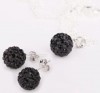  Special New Crystal 10mm Disco Balls 925Silver Beads Pendant Necklaces Earring 