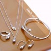  Hot Sale Fashion Jewelry Silver Necklace、Ring、Bracelet、Earrings stes Gift Box 