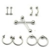  1 Set Mixed Style Cartilage Silver Steel Horseshoe Lip Eyebrow Tongue Earrings 