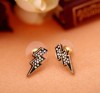  Personality Lightning Ear Studs Colorful Crystal Earrings Punk Earrings QD0169 