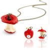  New Fashionable Retro Red Apple Necklace Earrings Jewelry Collection of Gifts 