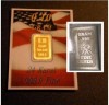  0 1 Gram 1 10 G 999 Fine 24K Solid Gold 1 Gram Silver Gemini Bullion Bar 