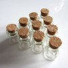  22 x 25 mm Wholesale Lot 10 Pcs Small Empty Clear Cork Glass Bottles Vials 4 0ml 