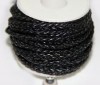  5M Black Man Made Leather Braid Rope Hemp Cord for Necklace Bracelet 3mm 