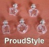  Lot of 8 Piece Small Empty Clear Cork Glass Bottles Storage Gift Display PR 2525 