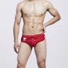  New Mens Low Rise Sexy Hot Swimwear Trunk Boxer Brief Swimsuit Red Size M SE68 