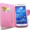  Samsung Galaxy S4 IV I9500 Leather Flip Case Cover Pouch Card Holder Pink HB 