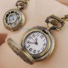  New Mini Pocket Watch w Battery Arabic Number Hours Hollow Cover Free w Chain 