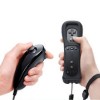  Black Remote Nunchuck Controller Set Case Wrist for Nintendo Wii New 