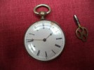  Antike Schlüssel Taschenuhr 19 JH Silber 