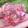  R0046113 Beautiful Sea Sediment Jasper Pyrite Heart Pendant Bead 