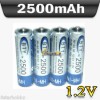  BTY 2500mAh 1 2V AA NiMH Rechargeable Battery 4pcs 