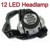  12 LED Sports Headlamp Headlight Adjustable Straps Flashlight Camping Light 