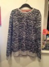  H M Mens Divided Blue Grey Black Animal Print Sweatshirt Large 