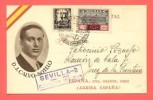  1937 Spain Civil War Issues on Sevilla Censored Patriotic PC 2 