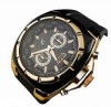  New Golden Black Trendy Round Sports Watch for Mens Womens Unisex Popular Gift 