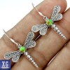  SE111030 Dragonfly Copper Green Turquoise 925 Sterling Silver Earrings Jewelry 