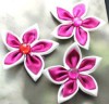  5pc 5cm Rose Red Silk Craft 3D Star Venise Applique Trim DIY Cloth D626 