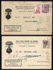  Spain 1948 Perfin Lot 2 Postcard Perfin 