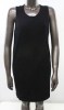  DKNYC New Black Women's Size XL Shift Solid Faux Wrap Evening Dress $129 