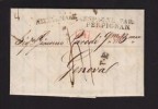  Spain 1830 Nizza de Mare Stampless Folded Letter Barcelona to Genova Italy 