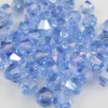  Free Shipping ！100 Pcs 4mm Swarovski Crystal 5301 Bicone Beads Light Blue AB 