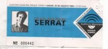  Ticket Concierto Serrat 1994 