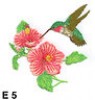  1pc Hummingbird with Flowers Iron on Embroidered Applique Patch 