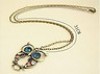  Fashion Colorful Rhinestone Hollow Out Owl Pendant Chain Vintage Necklace 