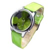  Reloj de Cuarzo Con Silueta de Mickey Mouse Verde Muy Bonito 