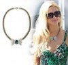  Sell Lady's Celebrity Hilton Bow Crystal ID Vintage Chain Link Bracelet Necklace 