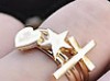  Retro Heart Shaped Pentacle Star Cute Cross Three Piece Ring Fashion Beauty D10 