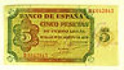  Billete Español 5 Pesetas Burgos 10 de Agosto de 1938 Usado Y Poco Circulado 