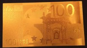  Billete 100 Euros Replica Exacta Con Oro de 24 Kilates Numismatico Monray 