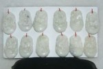  A Group of 12 Zodiac 100 Natural Jades Exquisite Chinese Hand Carved Pendant 