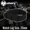  20mm Army Military Watch Black Fabric Nylon Canvas Band Strap 18 23cm 