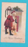  Postcard Santa Claus Clock Christmas Fireplace Kimball 1923 Lot 453 