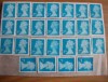  100 x 2nd Class GB Stamps Unfranked Off Paper Security Type 