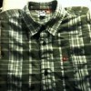  Quiksilver Short Sleeve Black White Polynosic Rayon Plaid Shirt Mens Med 