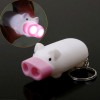  Mini Cute Piggy 2 LED Flashlight with Keychain Lovely Torch Lamp Light 