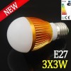  10x 9W E27 Energy Saving LED Light Lamp Bulbs Warm White Lighting 3x3W Home 